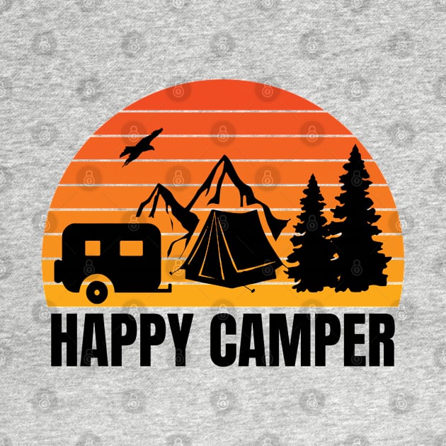 Happy Camper Retro Sunset by Whimsical Frank